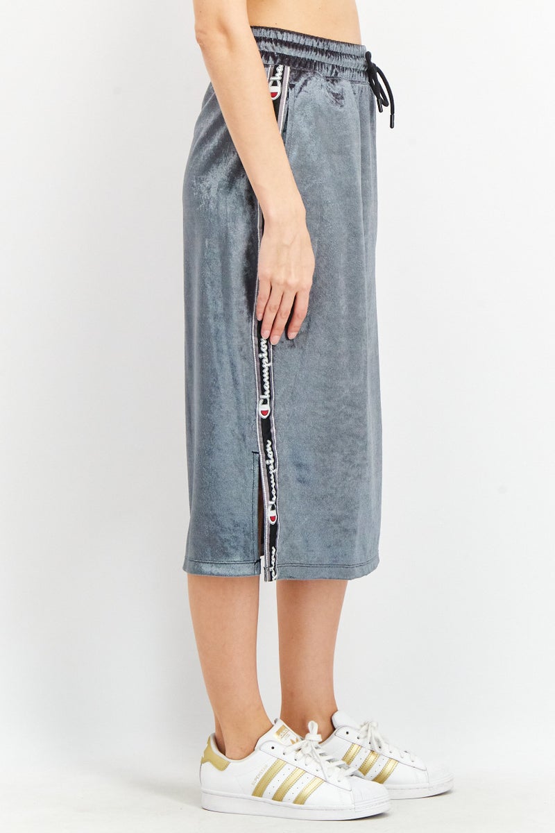 Champion Women Velvet Midi Skirt, Grey  - Image 3