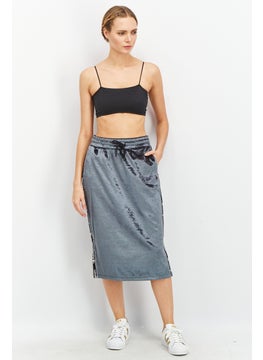Champion Women Velvet Midi Skirt, Grey  - Image 2