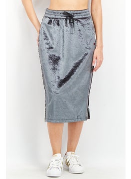 Champion Women Velvet Midi Skirt, Grey  - Image 1