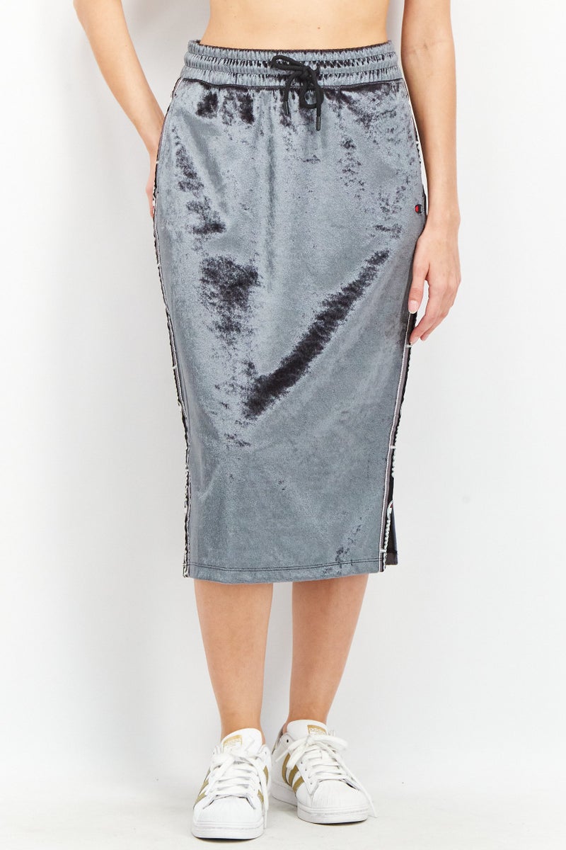 Champion Women Velvet Midi Skirt, Grey  - Image 1
