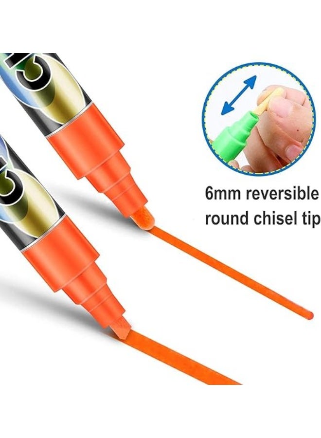 Liquid Chalk Marker Pens 8 Colored Chalk Pen with Reversible Chisel Tip for Chalkboard Blackboard Windows Glass Whiteboard Erasable - Image 4