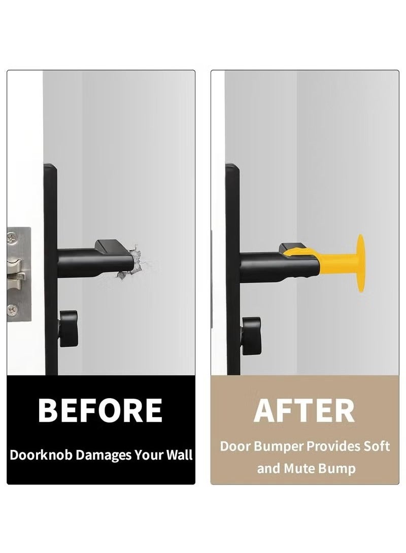 Beauenty Door Stopper for Wall Mounting, Door Handle Holder, Wall Shield Cushion Protector, Door Guard Bumper Silicone Noise Silencer for Slamming Door, Quiet Catch Sound Dampening Door Knob Stop pack of 6 - Image 3