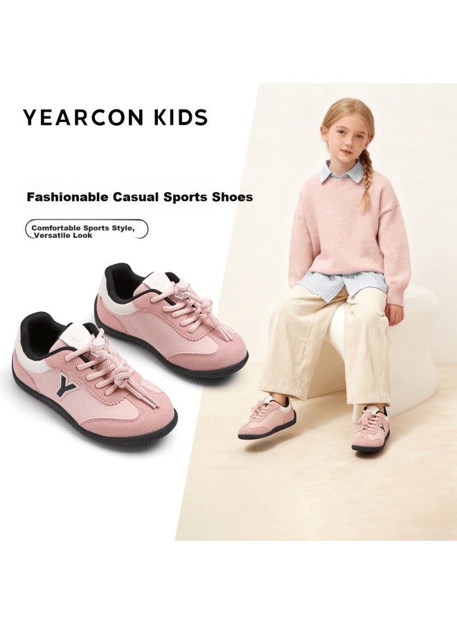 Yearcon Kids  Spring Girls Soft Sole Sports Shoes Boys Training Shoes Colorblock Children's Shoes Light Pink Size 34 - Image 1