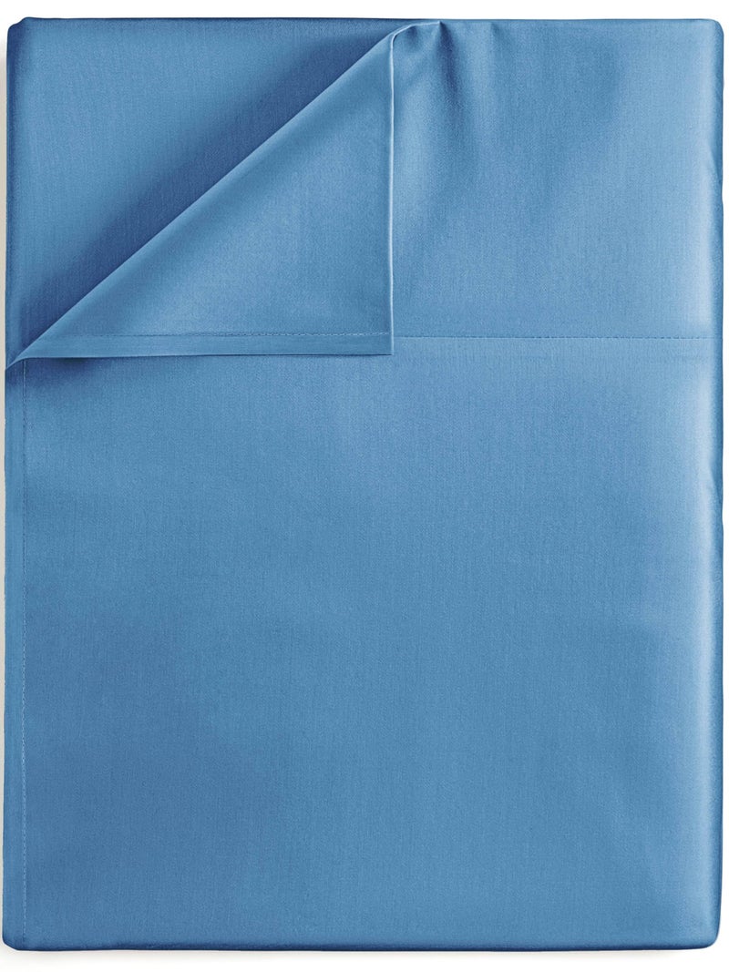 CGK Unlimited Twin XL Size Flat Sheet  Hotel Quality Top Flat Bed Sheet Only  UltraSoft Comfy Breathable  Cooling  Fade  Wrinkle Free  EasyCare Stain  Shrink Resistant Bedding  OekoTex  Denim Blue 
