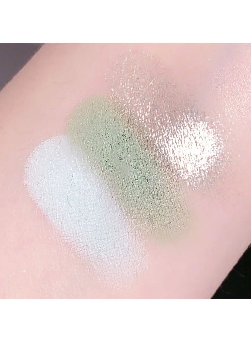 Huitich 3 in 1 Shimmer Bronzer and Pressed Powder Palette Green - Image 4