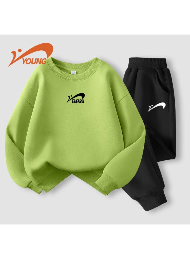 Noble bird Guirenniao Children's Clothing, Boys' Autumn Outfit, Kids' Spring And Autumn Two-piece Set, Older Boys' Sweatshirt, Boys' Sportswear Set - Image 3