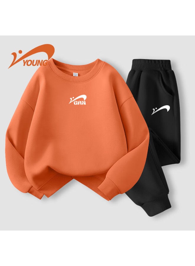 Noble bird Guirenniao Children's Clothing, Boys' Autumn Outfit, Kids' Spring And Autumn Two-piece Set, Older Boys' Sweatshirt, Boys' Sportswear Set - Image 1