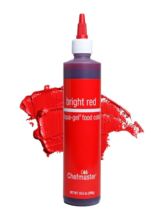 Chefmaster Bright Red Liqua-Gel® Food Coloring | Vibrant Color | Professional-Grade Dye for Icing, Frosting, Fondant | Baking & Decorating | Fade-Resistant | Easy-to-Use | Made in USA | 10.5 oz - Image 1