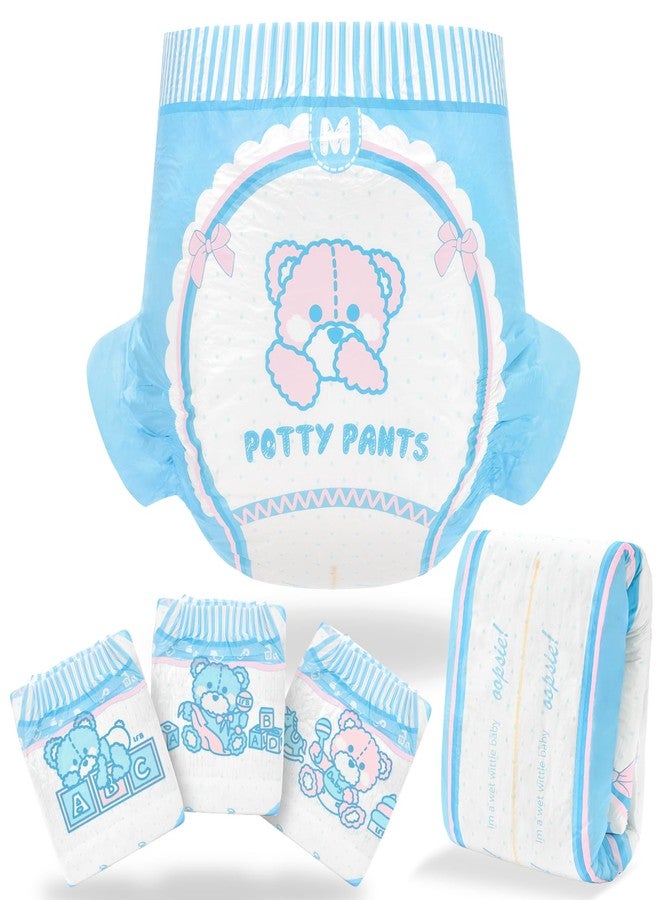 Littleforbig Adult Printed Diaper 10 Pieces - Potty Pants (Medium 28"-38") - Image 1