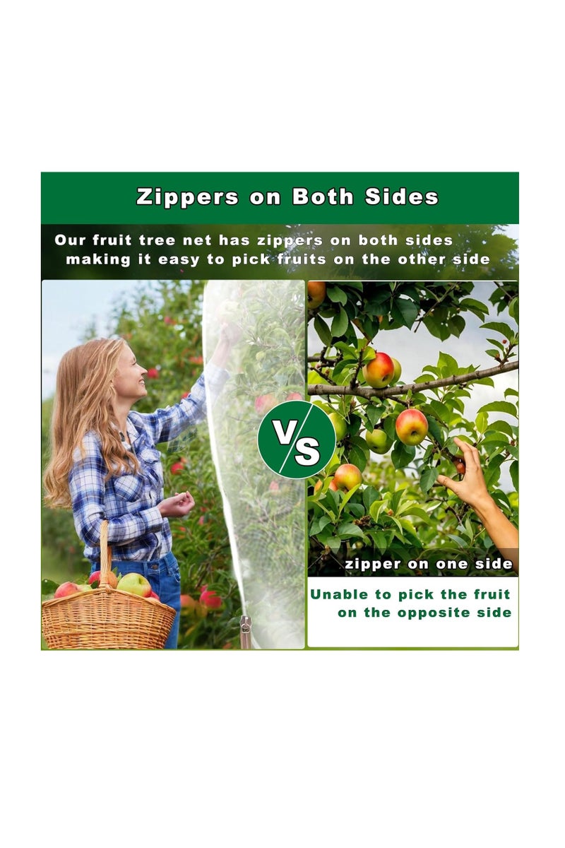 general 13x13Ft Extra Large Tree Netting for Fruit Trees Keep Birds Squirrels Cicadas and Small Fly Out,Ideal Covers for Cherry Fig Blueberry Bushes Guava Peach Apple Trees(Zippers on Both Sides) - Image 3
