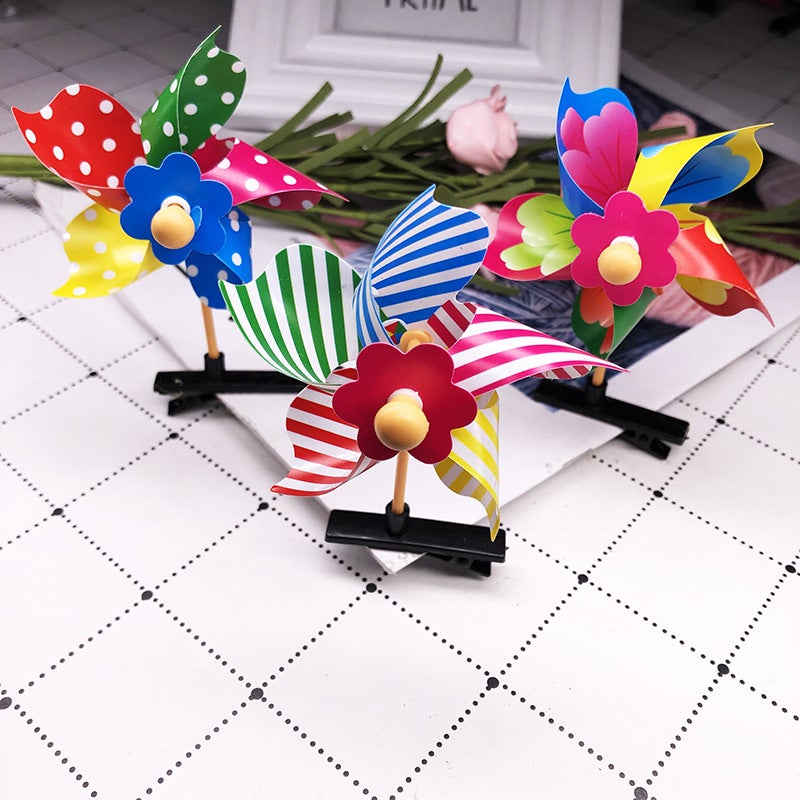 New Cute Laser Windmill Hairpin Edge Micro-Business Push Activities Powder Absorption Sweep Code Small Gifts Student Class Prizes - Image 1