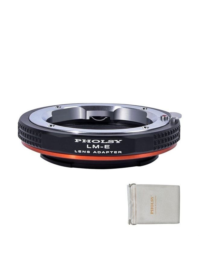 PHOLSY - Lens Mount Adapter Compatible with Leica M LM, Zeiss ZM, Voigtlander VM Mount Lens Compatible with Leica M to E Camera Compatible with Sony a1 a9 a7S a7R a7 a6600 a6500 a6400 a5100 NEX etc. - Image 1
