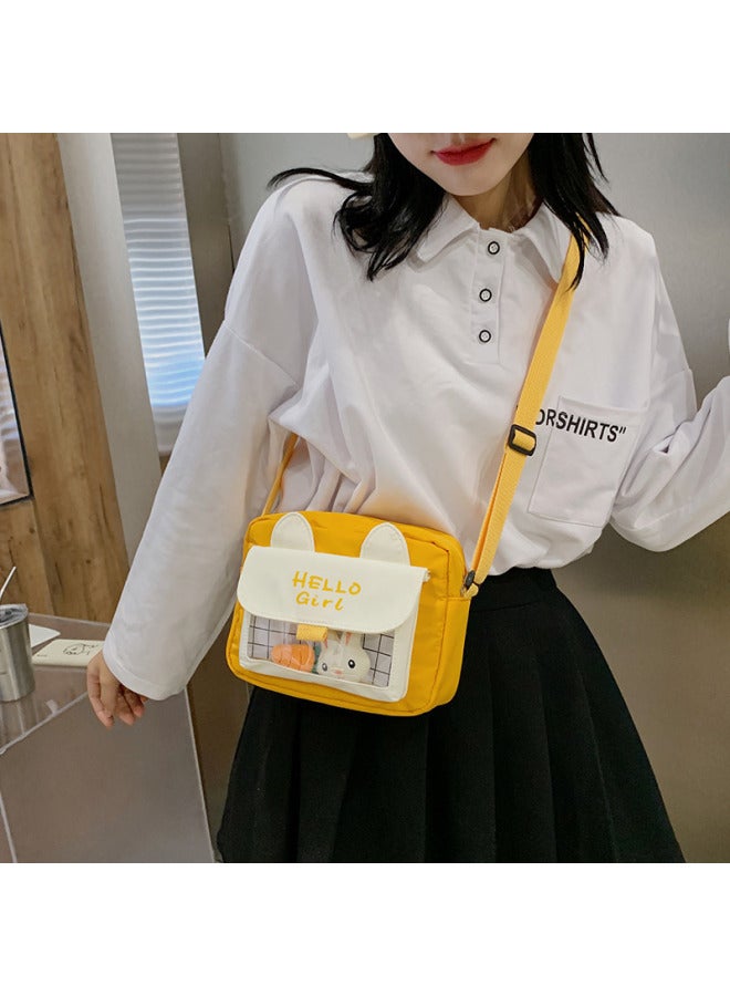 Korean Fashion Women's Bag 2020 Small Square Bag Trend Nylon Cloth Shoulder Messenger Bag A Generation Of Hair-Color:Blue  - Image 3