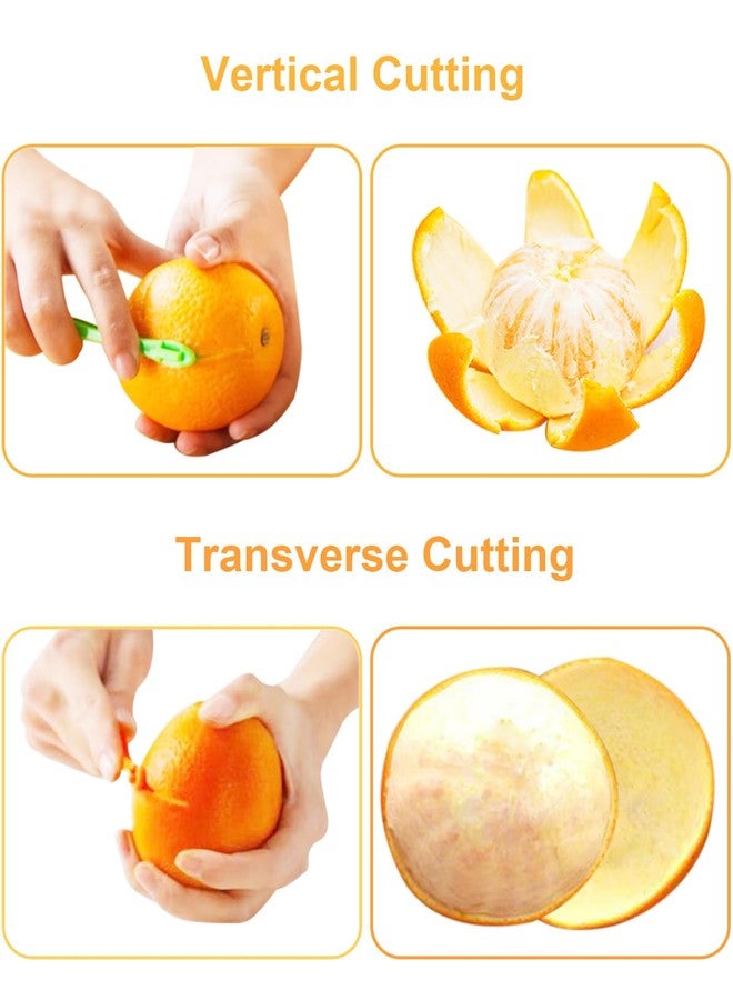 BINCKIN Orange Peeler Tool, 4 Pcs Plastic Citrus Peelers for Fruit Lemon Mango Banana - Image 3