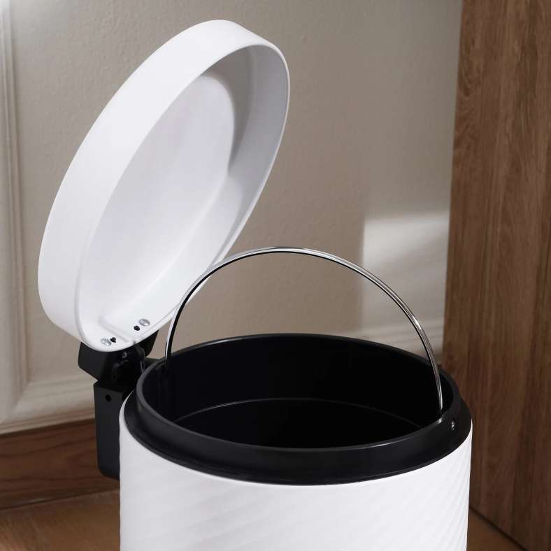 Pan Home سلة مهملات معدنية بيضاء 3 لتر - Image 4