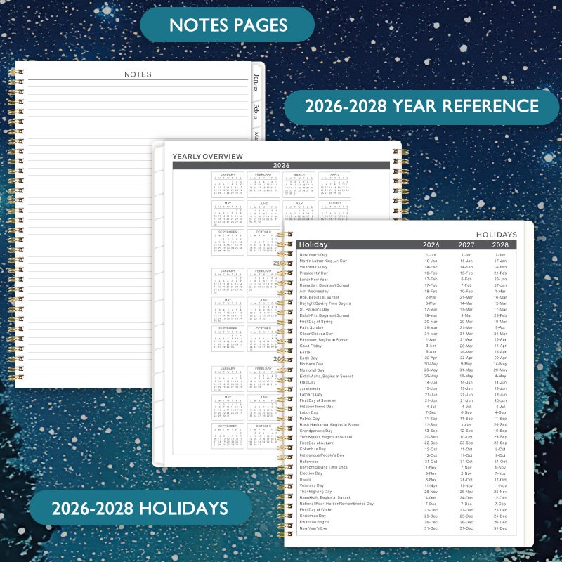 Lortarl 2026-2028 Monthly Planner - 2 Year Monthly Planner 2026-2028, July 2026 - June 2028, 9" x 11", 24 Months, Academic Calendar with Tabs, Inner Pocket, Notes Pages - Image 5