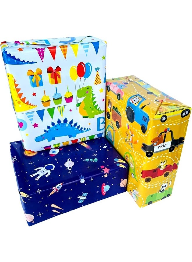 Premify Gift Wrapping Paper Roll, Gift Wrap For Birthday, Party Etc. Kids Gift Wrapping 6 Sheets (Size 20 X 28 Inches)  - Image 1