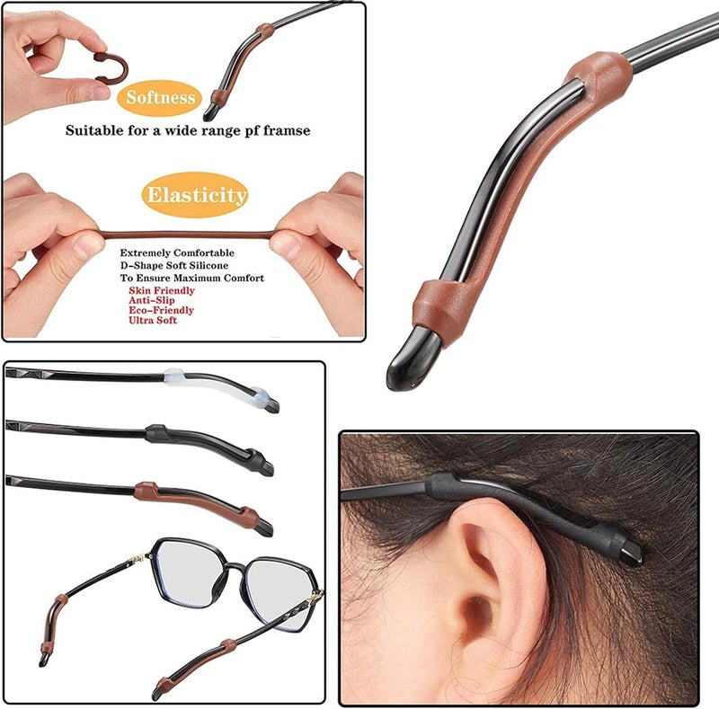AZFVBQL Store 34PCS Eyeglasses Retainers Silicone Glasses Temple Holders Anti-Slip Protectors Spectacle Stay Put Glasses Stoppers (34PCS-White) - Image 3