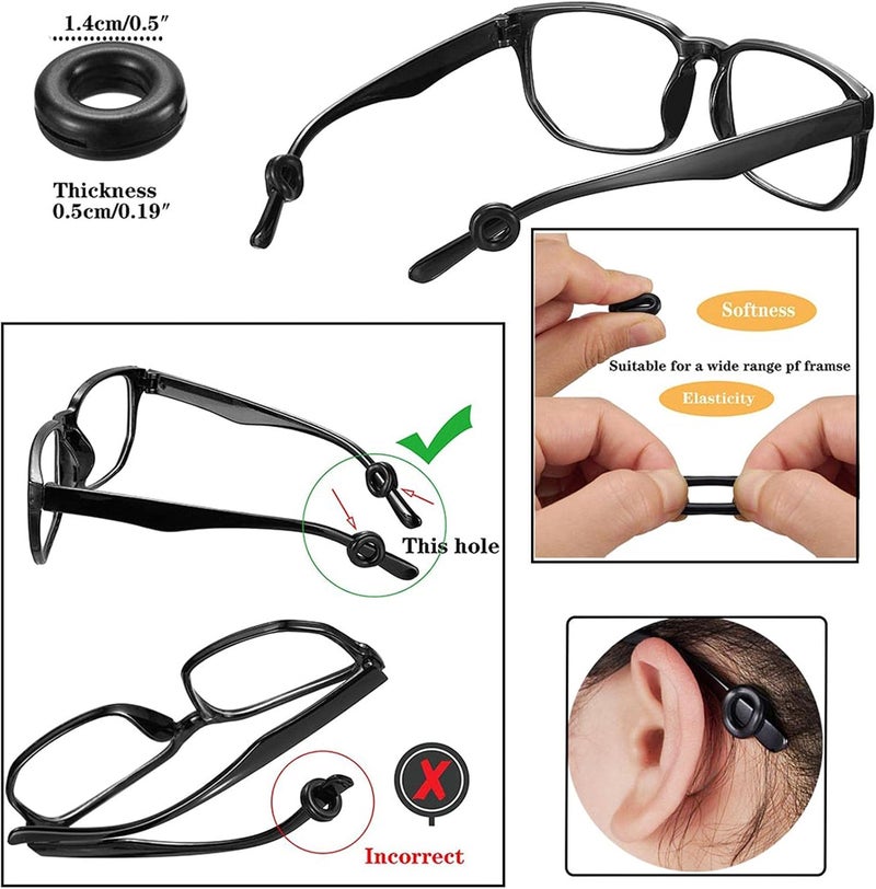 AZFVBQL Store 34PCS Eyeglasses Retainers Silicone Glasses Temple Holders Anti-Slip Protectors Spectacle Stay Put Glasses Stoppers (34PCS-White) - Image 5