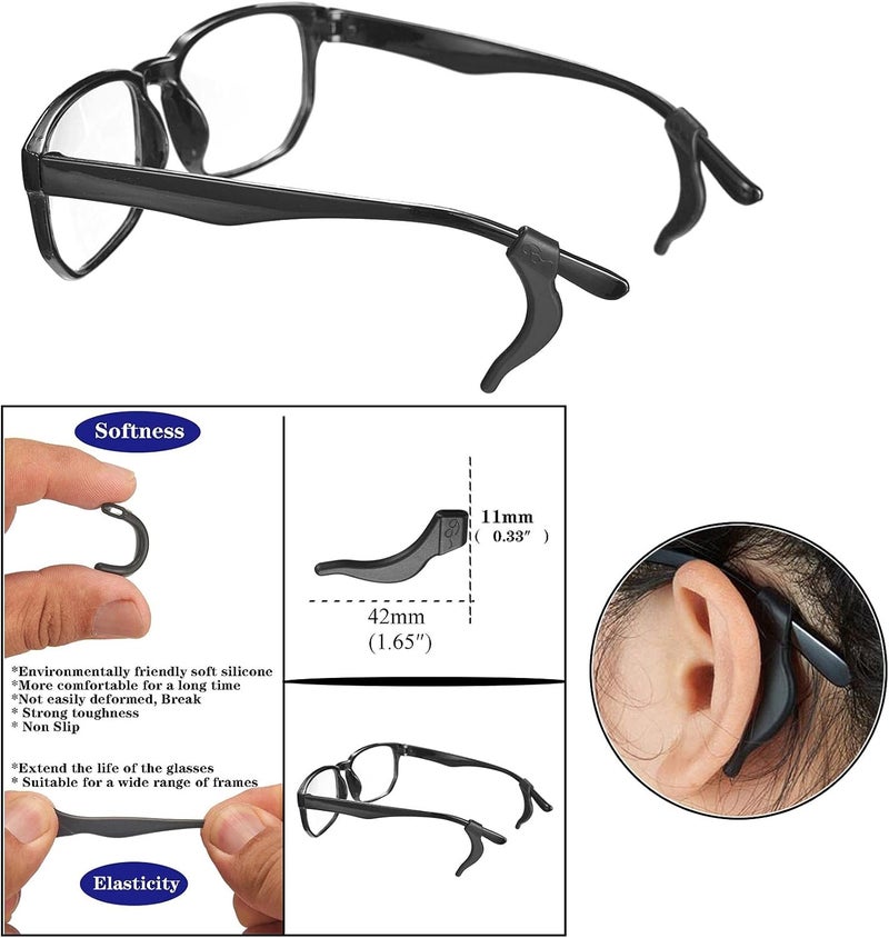 AZFVBQL Store 34PCS Eyeglasses Retainers Silicone Glasses Temple Holders Anti-Slip Protectors Spectacle Stay Put Glasses Stoppers (34PCS-White) - Image 2