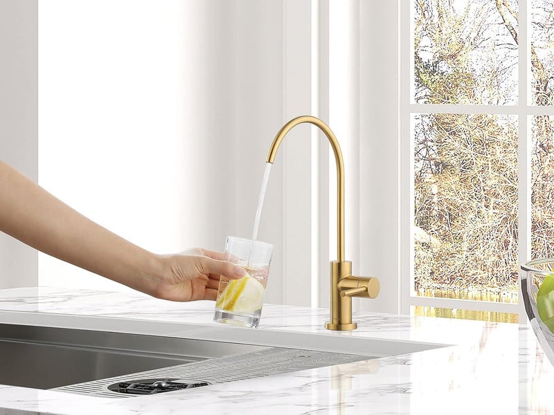 Inart Stainless Steel Faucet Tap - Ideal for Undersink RO Water Purifiers & Kitchen Sinks - Durable Drinking Water Filter Tap (Gold Color) - Image 5