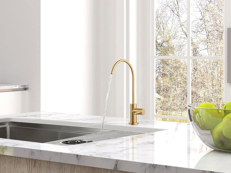 Inart Stainless Steel Faucet Tap - Ideal for Undersink RO Water Purifiers & Kitchen Sinks - Durable Drinking Water Filter Tap (Gold Color) - Image 3