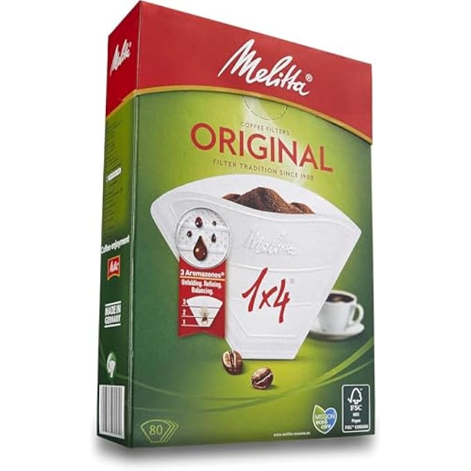 Melitta Original Coffee Filter 1X4 80 Filters White Pack Of 80 - Image 2
