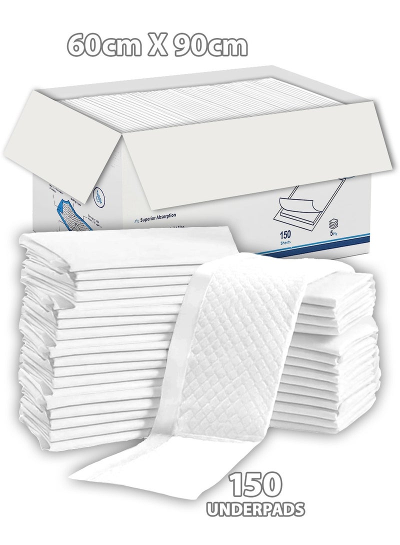 Generic 150 Pack 90x60 CM White UnderPads, Disposable Incontinence Bed Pads, Waterproof Diaper Changing Pad  - Image 5