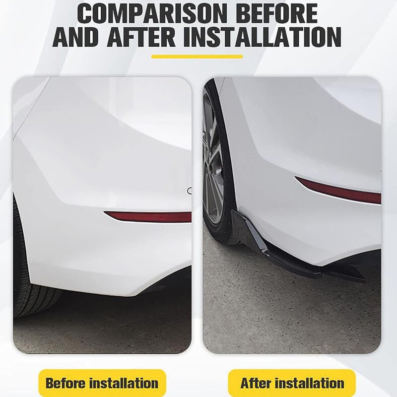 AutoBizarre موزع شفة الصدام الخلفي الأسود اللامع - مجموعة من 2 قطعة - Image 5