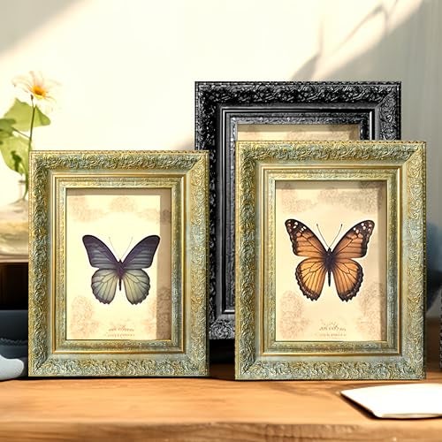 vrzpopi Vintage Picture Frame, Decorative Wall Hanging and Tabletop Display Photo Frame (Gold, 5X7) - Image 4