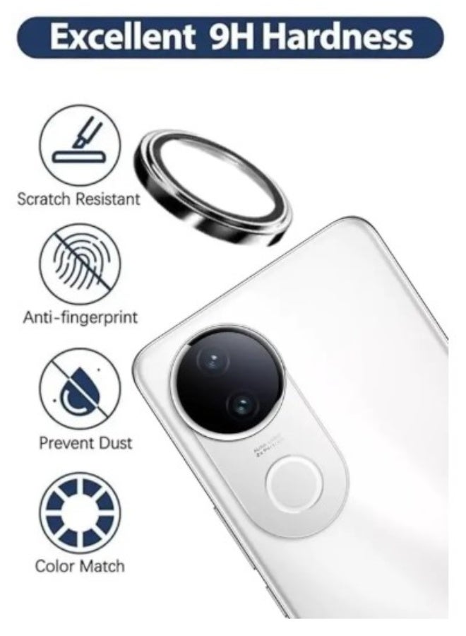 For Vivo V50/V50 Pro Back Camera Lens Glass Protector -9H Hardness Transparent HD Protective Tempered Glass Protector - Lens Shield / Scratch-Resistant Camera Glass Protector/ Anti-Scratch/Case Friendly - Silver - Image 3