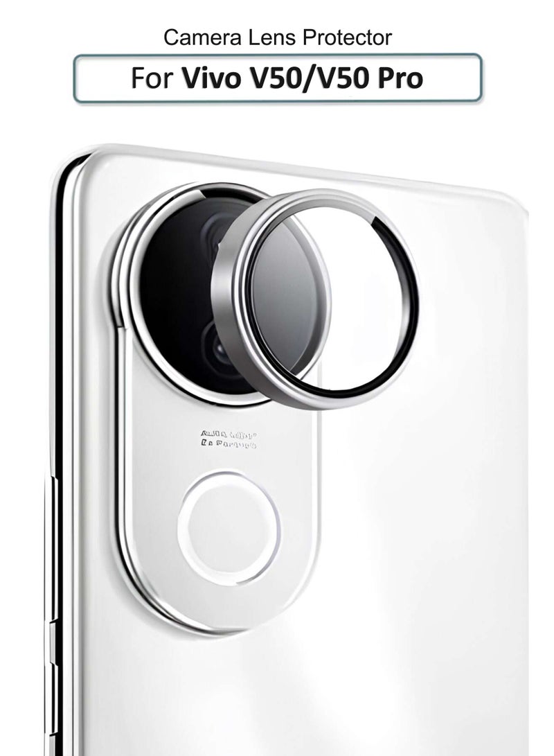 For Vivo V50/V50 Pro Back Camera Lens Glass Protector -9H Hardness Transparent HD Protective Tempered Glass Protector - Lens Shield / Scratch-Resistant Camera Glass Protector/ Anti-Scratch/Case Friendly - Silver - Image 1