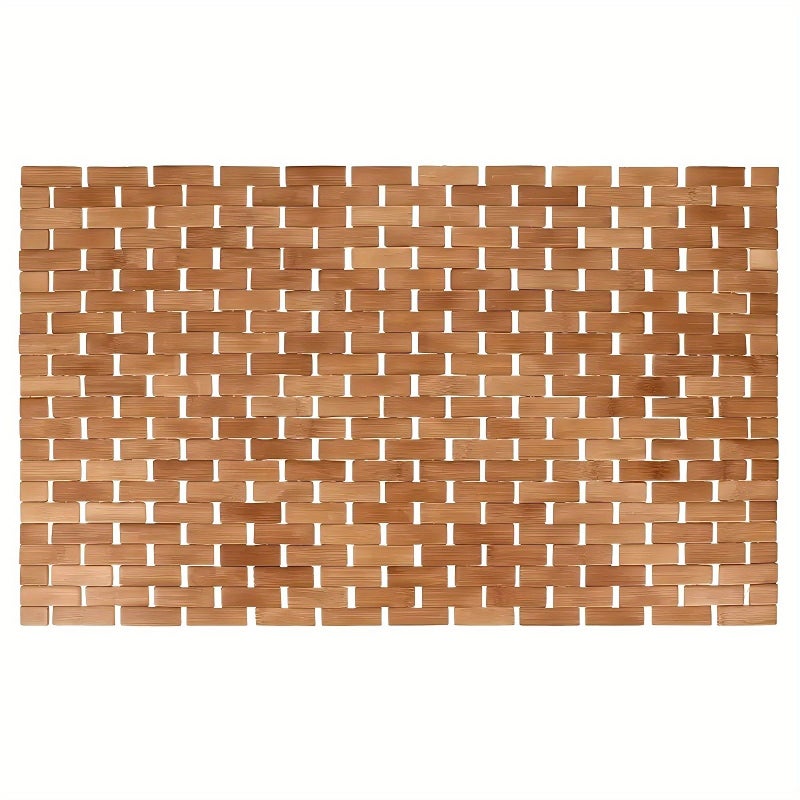 Natural Bamboo Bath Mat 40x60cm Handmade Christmas Decorative Wood Rug - Image 1