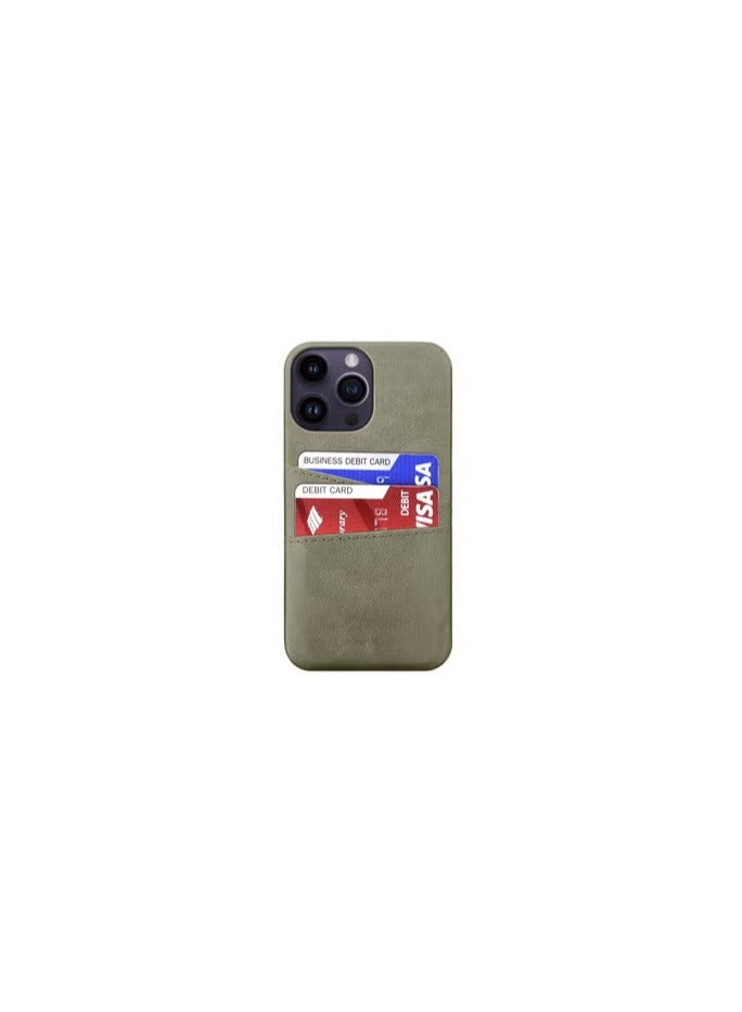 CATANES iPhone 14 Pro Max Case Cover Leather with Card Holder for Men Women Phone Case - Grey  - Image 2