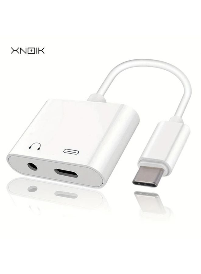 USB C To 3 5mm Headphone Adapter And Charger Dongle Fast PD Charging For iPhone 16 15 iPad Pro S25 Pixel - Image 1
