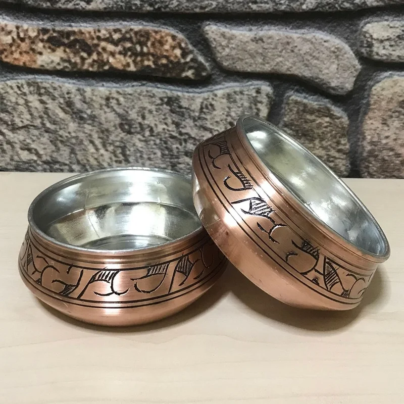 افمير Embroidered Copper Snack Bowl
