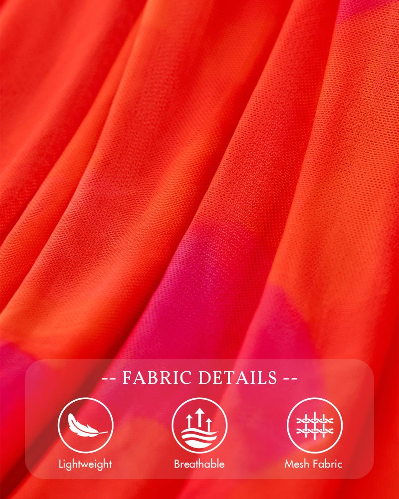 BTFBM Women Summer Floral Maxi Dresses Elegant Spaghetti Strap Dress Printed Party Dress Beach Long Dresses(Orange Red Big Floral,XX-Large) - Image 5
