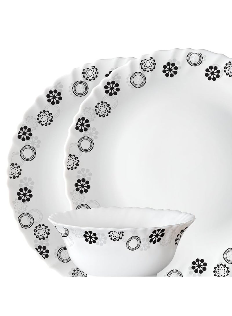 British Chef 20 Pieces Opalware Dinner Set | Microwave & Dishwasher Safe | Universe Dinnerware set with 4-Piece Dinner Plate, 4-Piece Side Plate, 4-Piece Veg Bowl, 4-Piece Mug, 4-Piece Spoons-White - Image 2