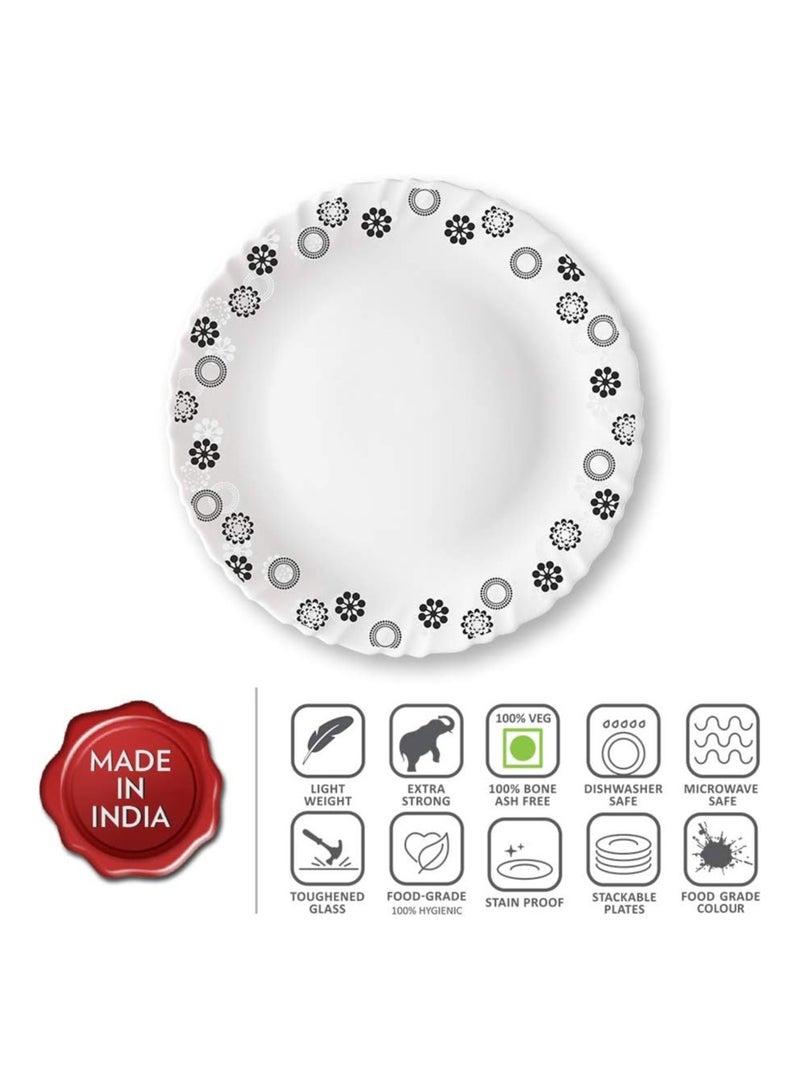 British Chef 20 Pieces Opalware Dinner Set | Microwave & Dishwasher Safe | Universe Dinnerware set with 4-Piece Dinner Plate, 4-Piece Side Plate, 4-Piece Veg Bowl, 4-Piece Mug, 4-Piece Spoons-White - Image 4