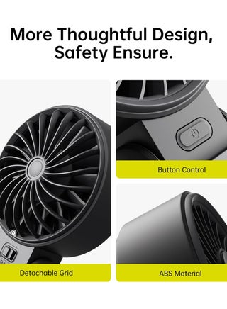 JISULIFE Handheld Fan Life7,2024 Powerful Portable Fan with LED Display,3600mAh,150°Folded,5 Speeds,Lanyard[Upto13Hrs Max Cooling]3-IN-1 Hand/Desk/Neck Fan,Travel Essentials Gifts for Women,Men(Black) - view 5