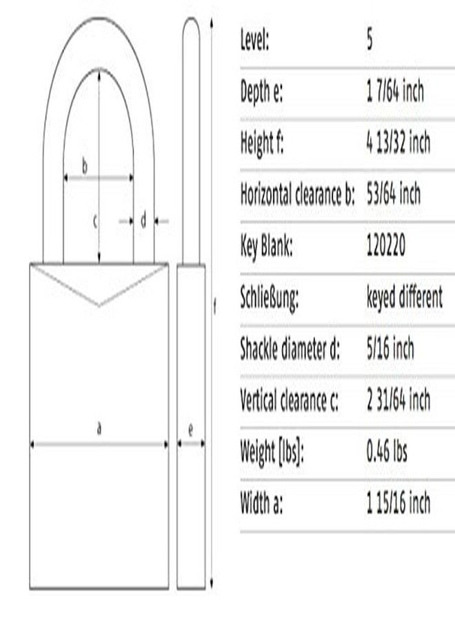 أباس قفل ABUS 70/45HB63 مقاوم للعوامل الجوية مزود بمفتاحين للاستخدام الخارجي والتخزين والبحرية، بعرض 1.93 بوصة (49 مم)، وسلسلة طويلة - Image 2