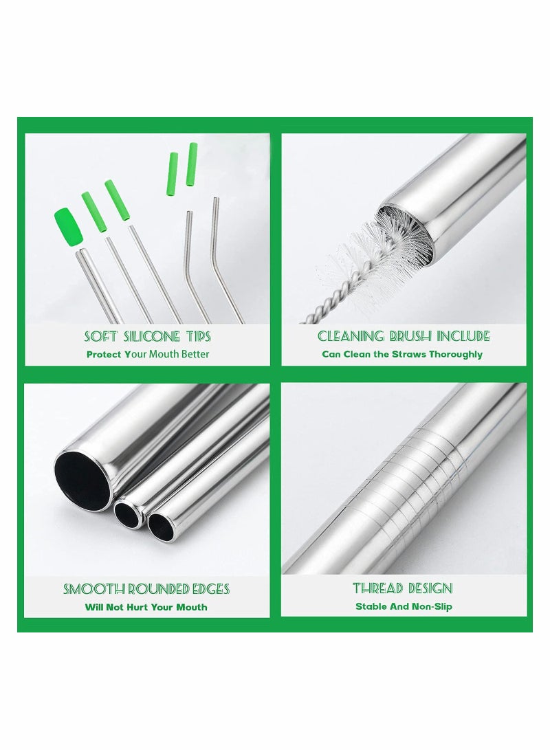 مجموعة مصاصات شرب معدنية قابلة لإعادة الاستخدام، مصاصات من الفولاذ المقاوم للصدأ 304 - Image 3