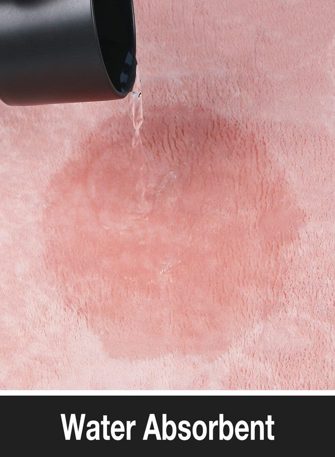 PAGGED Pink Bath Mat Runner Long Narrow Bathroom Rug Memory Foam Microfiber Bathroom Carpet Non Slip Soft Absorbent Washable Bathrug,16" x 47" - Image 3