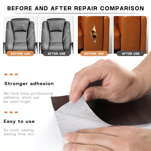 Fadoub Leather Repair Patch, 4 x 63In Self Adhesive Leather Repair Tape for Furniture, Vinyl Repair Tape for Repairing Vinyl, Couch, Sofa, Car Seats, Car Interior (Beige White/Cream) - Image 3