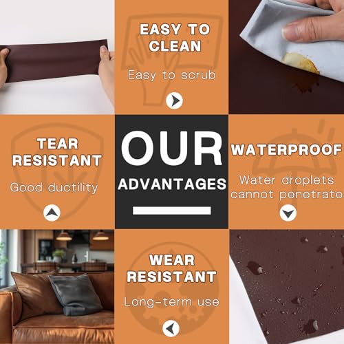 Fadoub Leather Repair Patch, 4 x 63In Self Adhesive Leather Repair Tape for Furniture, Vinyl Repair Tape for Repairing Vinyl, Couch, Sofa, Car Seats, Car Interior (Beige White/Cream) - Image 4
