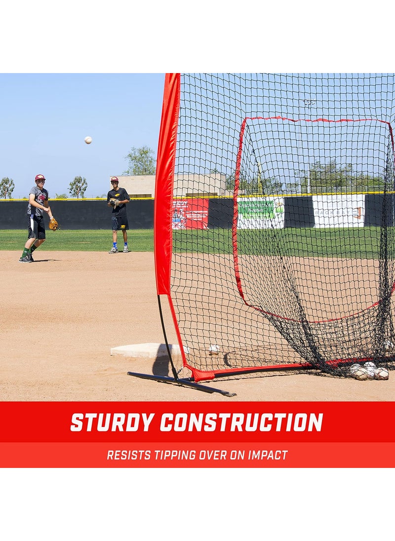 GoSports GoSports 7 ft x 7 ft Baseball  Softball Nets  Red Black or PRO Practice Hitting  Pitching Net with Bow Type Frame Carry Bag and Strike Zone Great for All Skill Levels  - Image 4