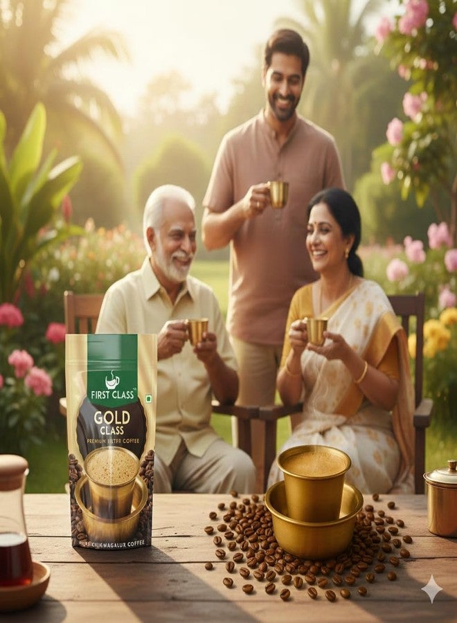 First Class Filter Coffee - Gold Class. 85% Coffee, 15% Chicory, Pure Chikmagalur Filter Coffee Powder. Arabica. 100% Organic. No Chemicals, No Added Flavors, No Artificial Aroma. 200 g - Image 4