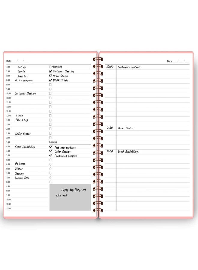Tiankool Undated Daily Planner - Undated Planner with Hourly Schedules, Action Items and Follow-up, A4 Daily Organizer Notebook to Increase Productivity, Appointment Book for Time Management, 8.5 × 11 Inch - Image 3
