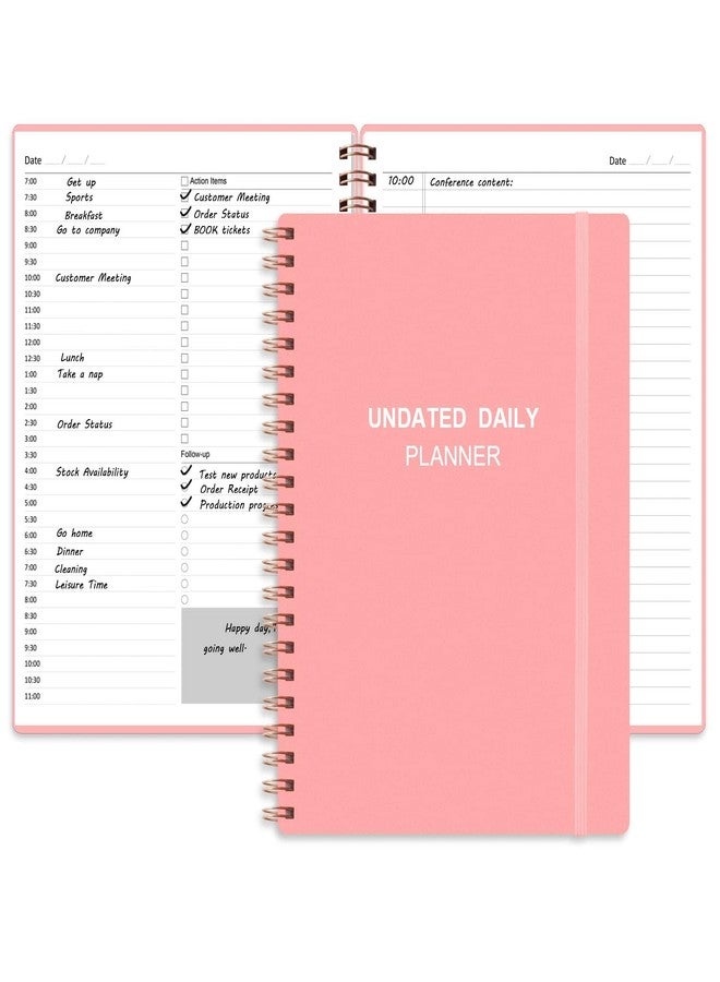 Tiankool Undated Daily Planner - Undated Planner with Hourly Schedules, Action Items and Follow-up, A4 Daily Organizer Notebook to Increase Productivity, Appointment Book for Time Management, 8.5 × 11 Inch - Image 1