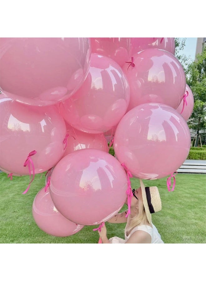 ذا بارتي بوبير 1 قطعة بالونات بوبو وردية مع رباط - بالونات فقاعية شفافة بلاستيكية بحجم 24 و18 بوصة لحفلات عيد الميلاد، حفلات استقبال المواليد، حفلات الزفاف، حفلات الكشف عن جنس المولود، حفلات الذكرى السنوية - Image 2